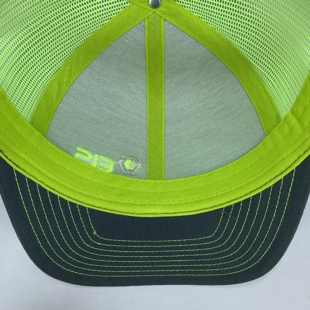 EIS Energy Inspection Services Hat Gray Yellow Mesh Pacific Snapback Trucker Cap
